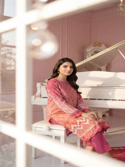 Unstitched Embroided Lawn Print 3 Piece