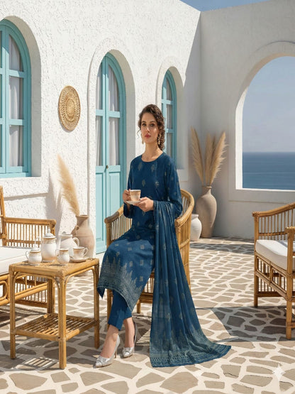 Unstitched Jacquard Brosha 3 Piece