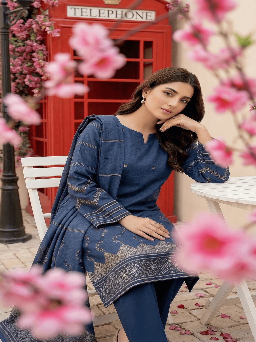 Jacquard Brosha Lawn 3 Piece Suit Unstitched