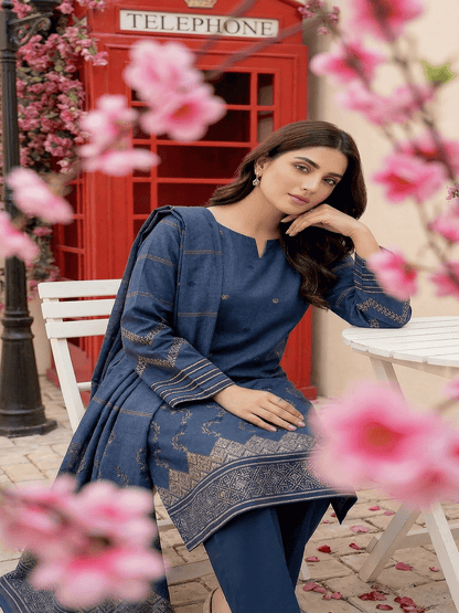 Jacquard Brosha Lawn 3 Piece Suit Unstitched