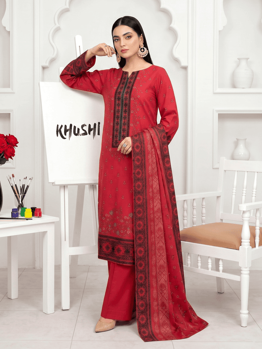 Unstitched Printed Lawn 3 Piece