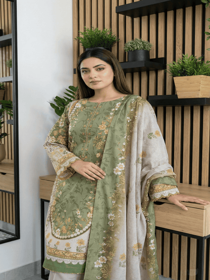 Unstitched Digital Printed Lawn 3 Piece