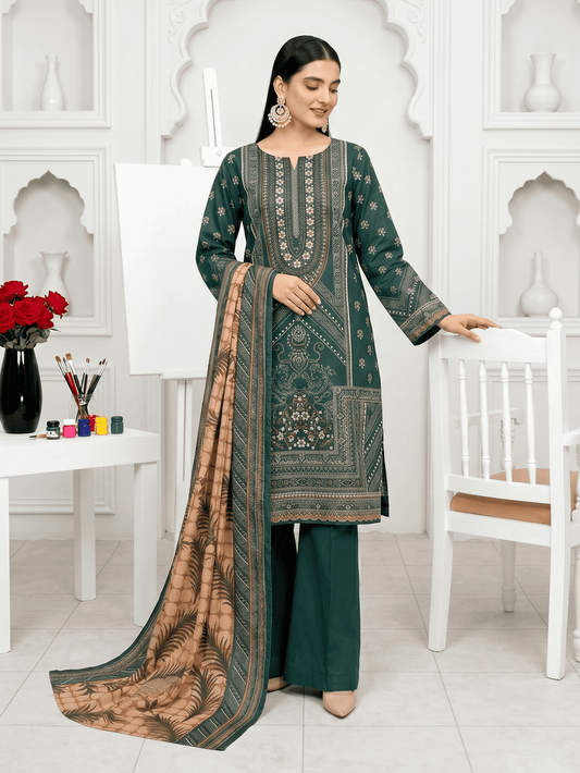 Unstitched Printed Lawn 3 Piece