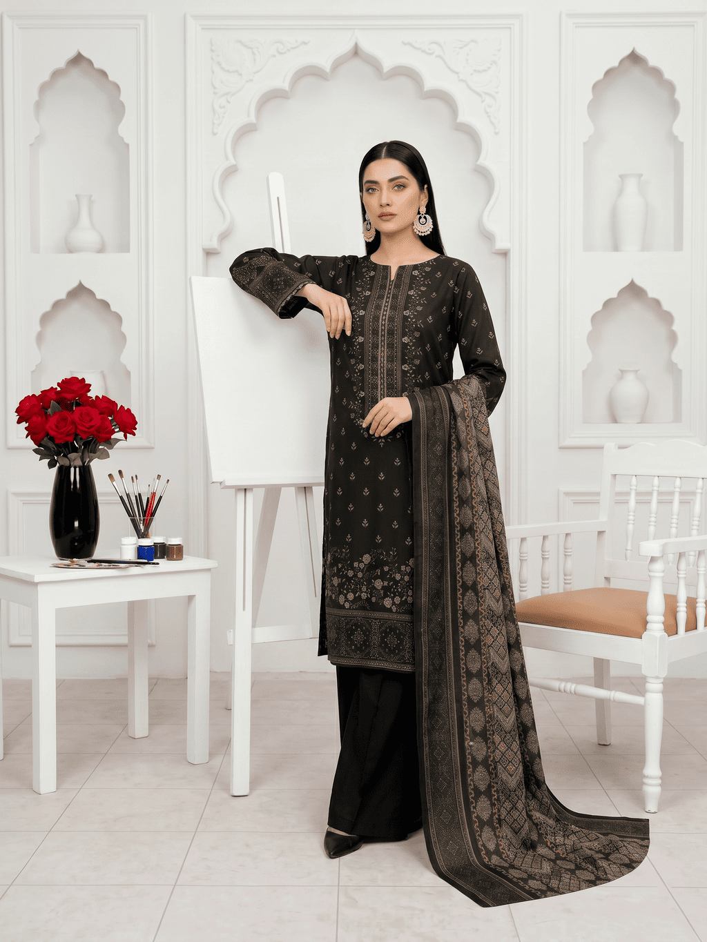 Unstitched Printed Lawn 3 Piece