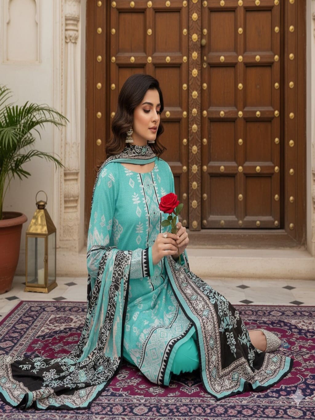 Unstitched Printed Lawn 3 Piece