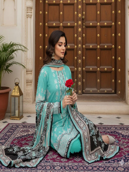 Unstitched Printed Lawn 3 Piece