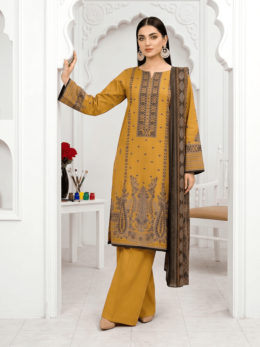 Unstitched Printed Lawn 3 Piece