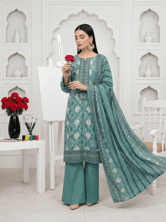 Unstitched Printed Lawn 3 Piece