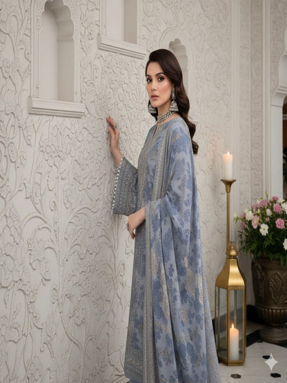 Unstitched Printed Lawn 3 Piece