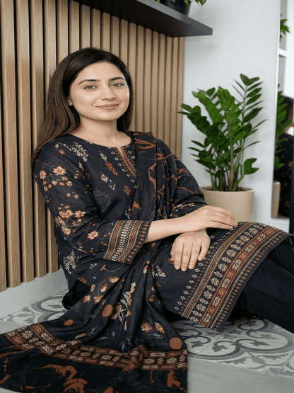 Unstitched Digital Printed Lawn 3 Piece