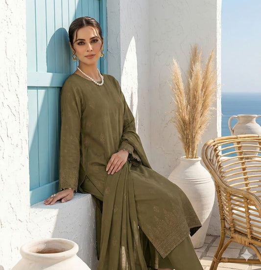 Unstitched Jacquard Brosha 3 Piece