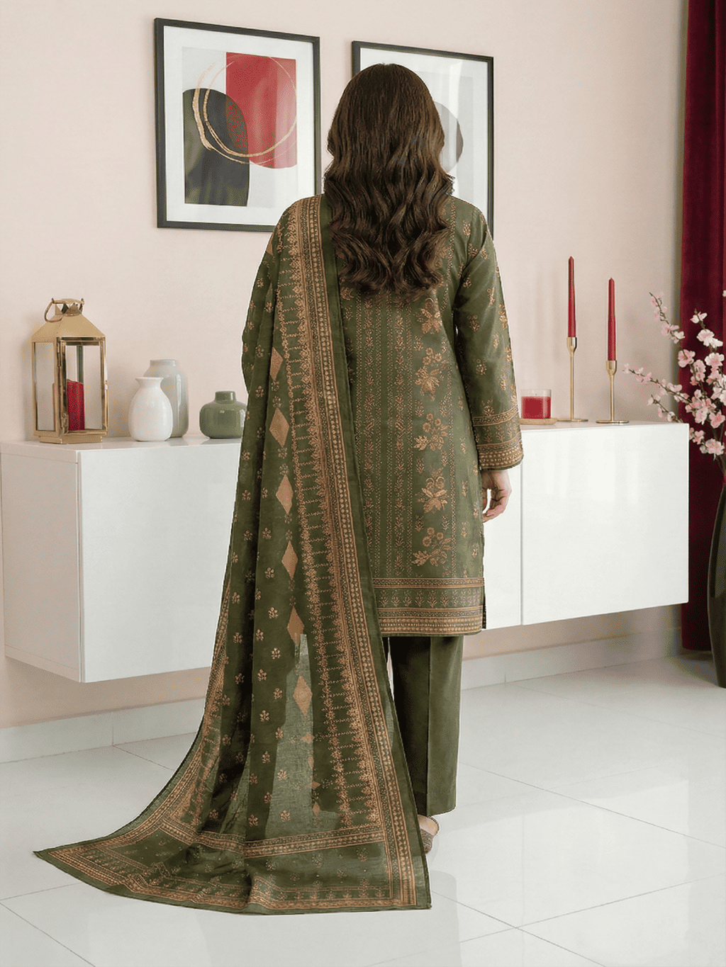 Unstitched Printed Lawn 3 Piece