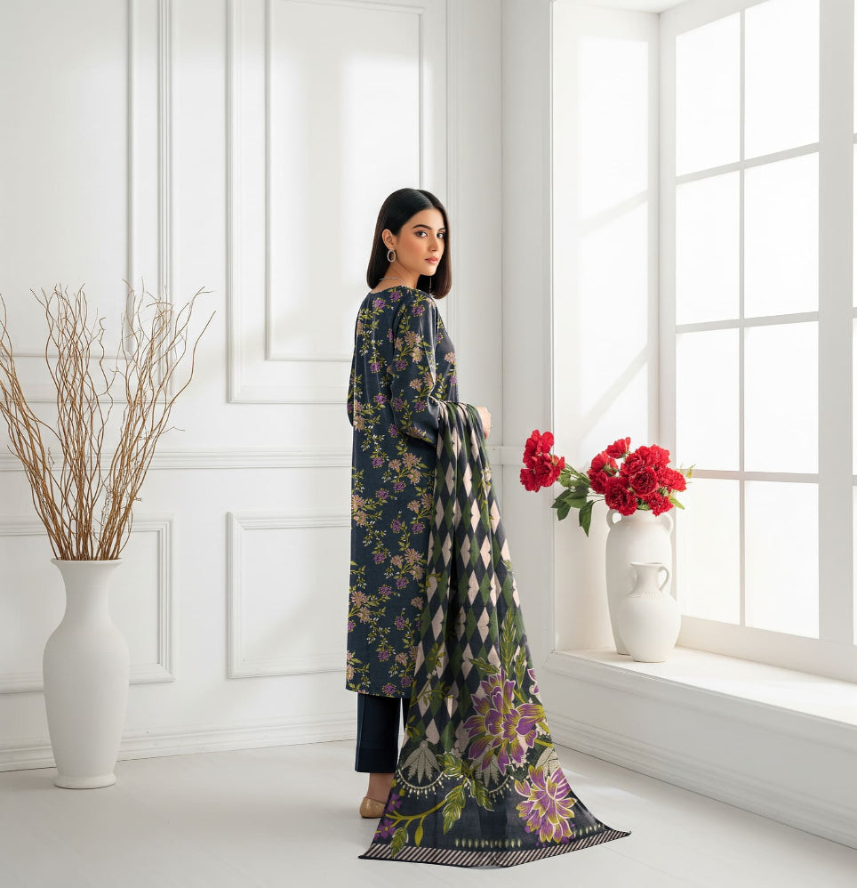 Unstitched Printed Lawn 3 Piece