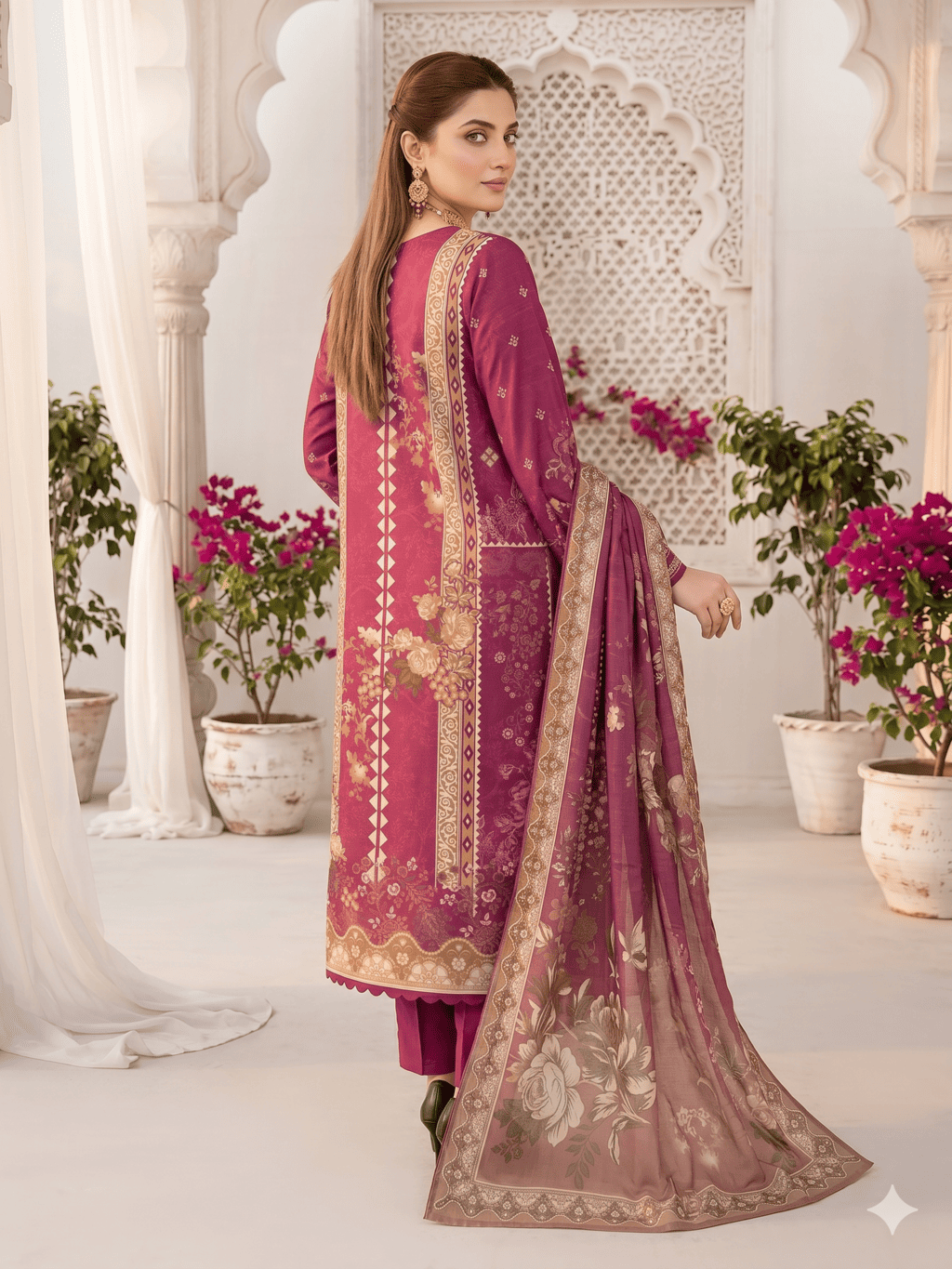 Unstitched Printed Lawn 3 Piece Suit