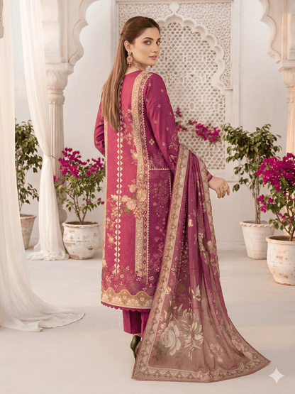 Unstitched Printed Lawn 3 Piece Suit
