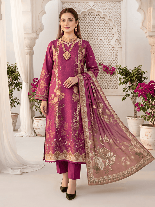 Unstitched Printed Lawn 3 Piece Suit