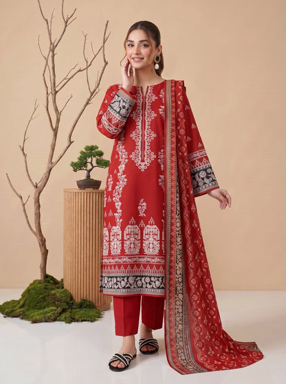 Unstitched Printed Lawn 3 Piece