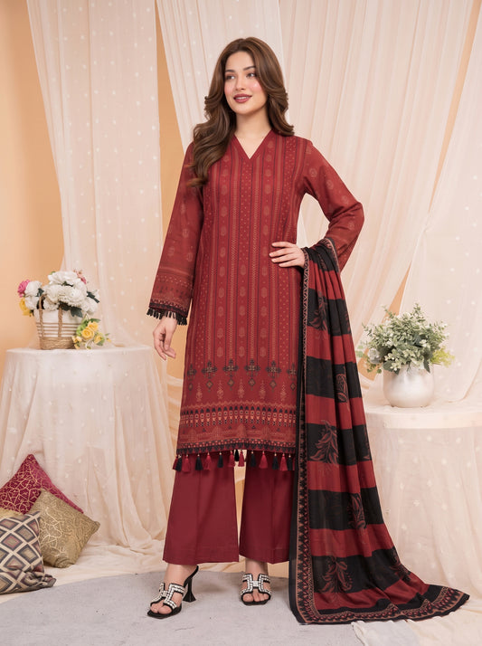 Khumar Vol 1 Printed 3-Piece Suit (Design 6)