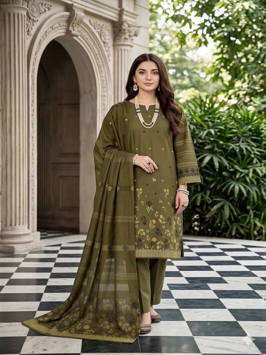 Jacquard Brosha Lawn 3 Piece Suit Unstitched