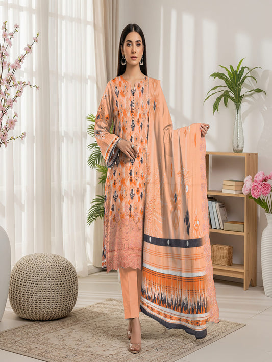 Unstitched Printed Lawn 3 Piece