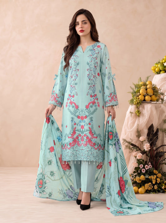 Areeqa Vol 2 Printed 3-Piece Suit (Design 9)