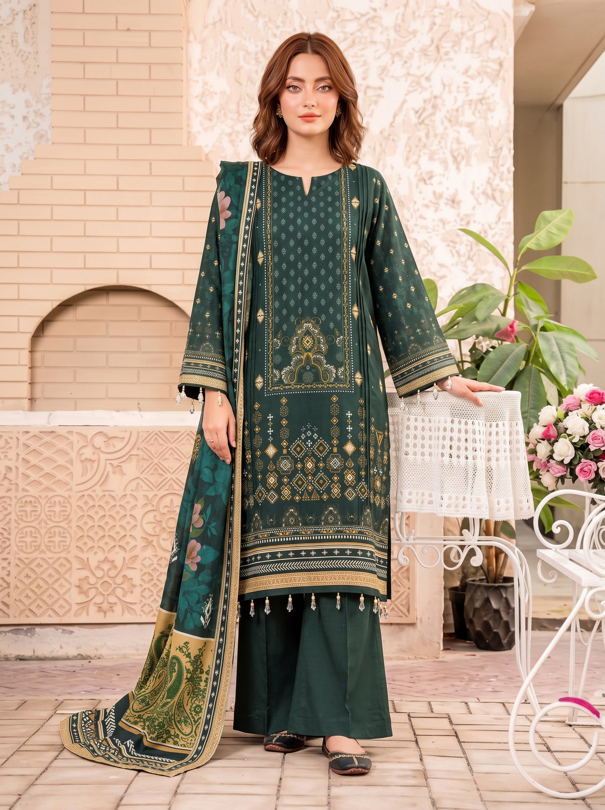 Khumar Vol 2 Printed 3-Piece Suit (Design 6)