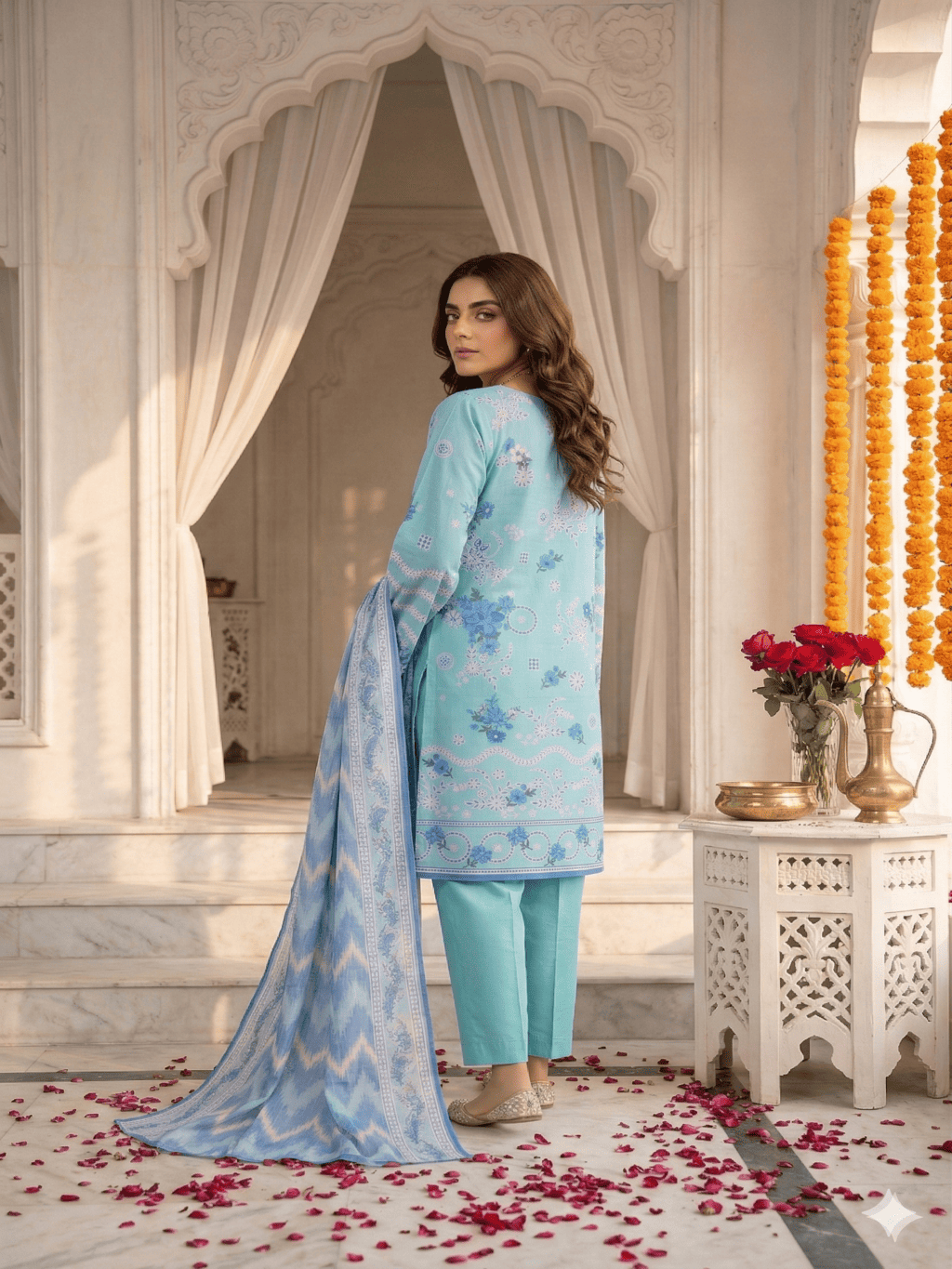 Unstitched Printed Lawn 3 Piece