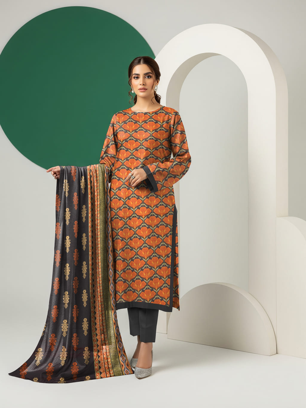 Unstitched Printed Lawn 3 Piece