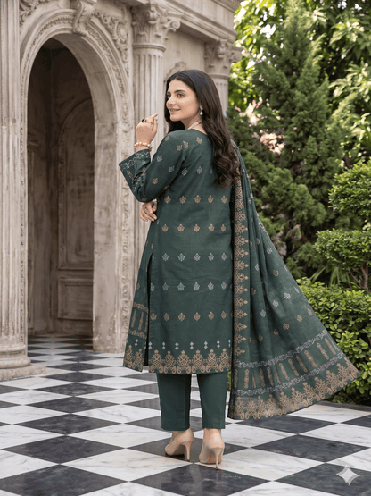 Jacquard Brosha Lawn 3 Piece Suit Unstitched
