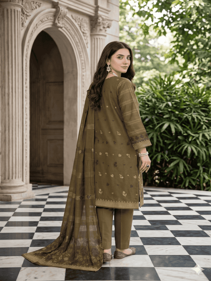 Jacquard Brosha Lawn 3 Piece Suit Unstitched
