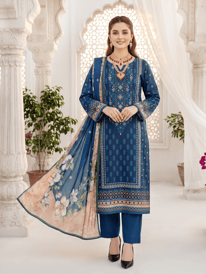 Unstitched Printed Lawn 3 Piece Suit
