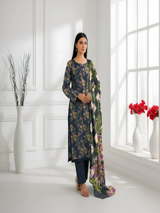 Unstitched Printed Lawn 3 Piece