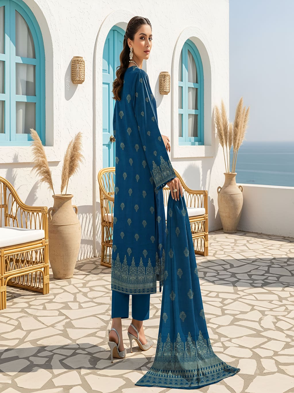 Unstitched Jacquard Brosha 3 Piece