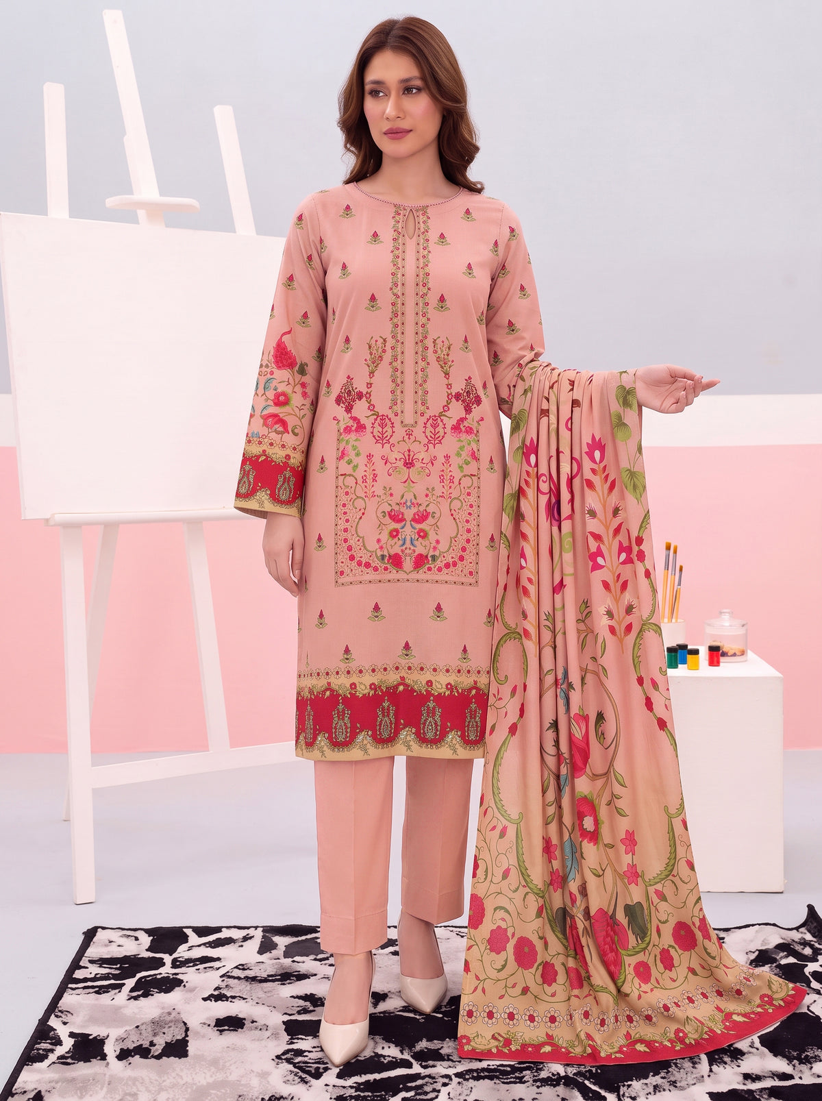 Areeqa Vol 1 Printed 3-Piece Suit (Design 10)