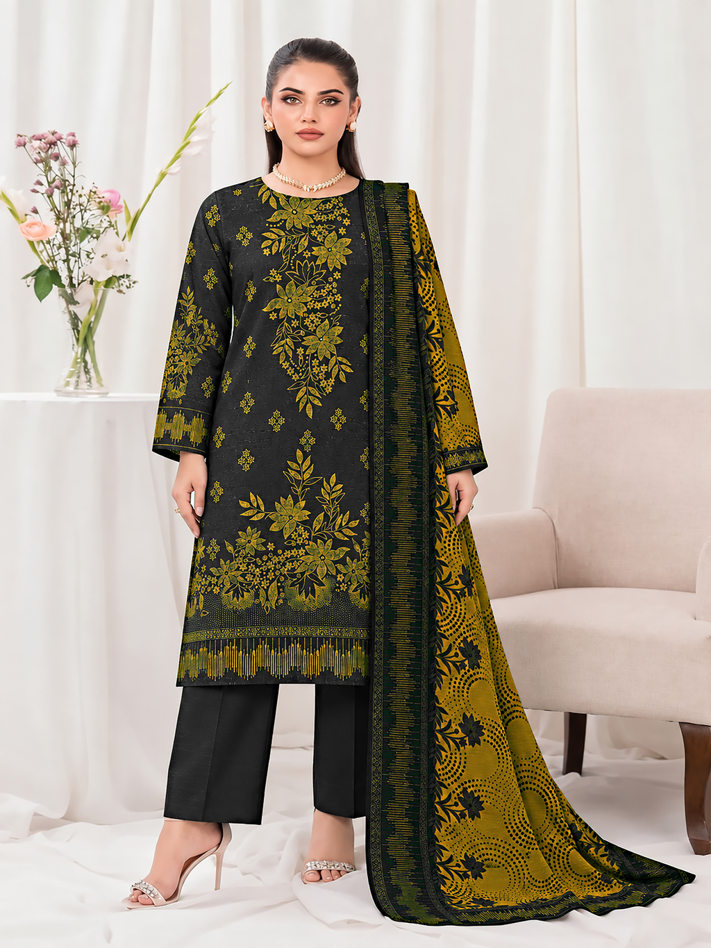 Khaddar Mehak 3-Piece Suit Vol 4 (Design 1)
