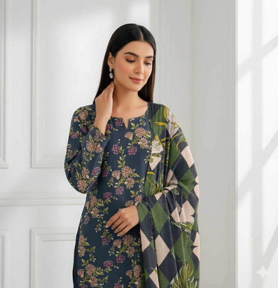 Unstitched Printed Lawn 3 Piece