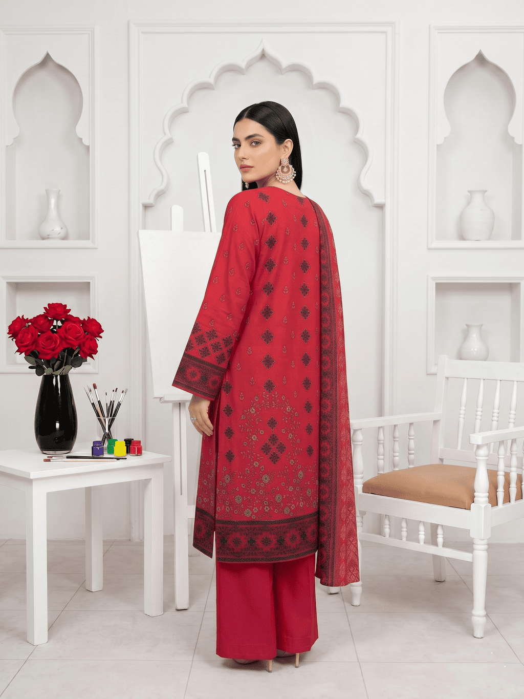 Unstitched Printed Lawn 3 Piece