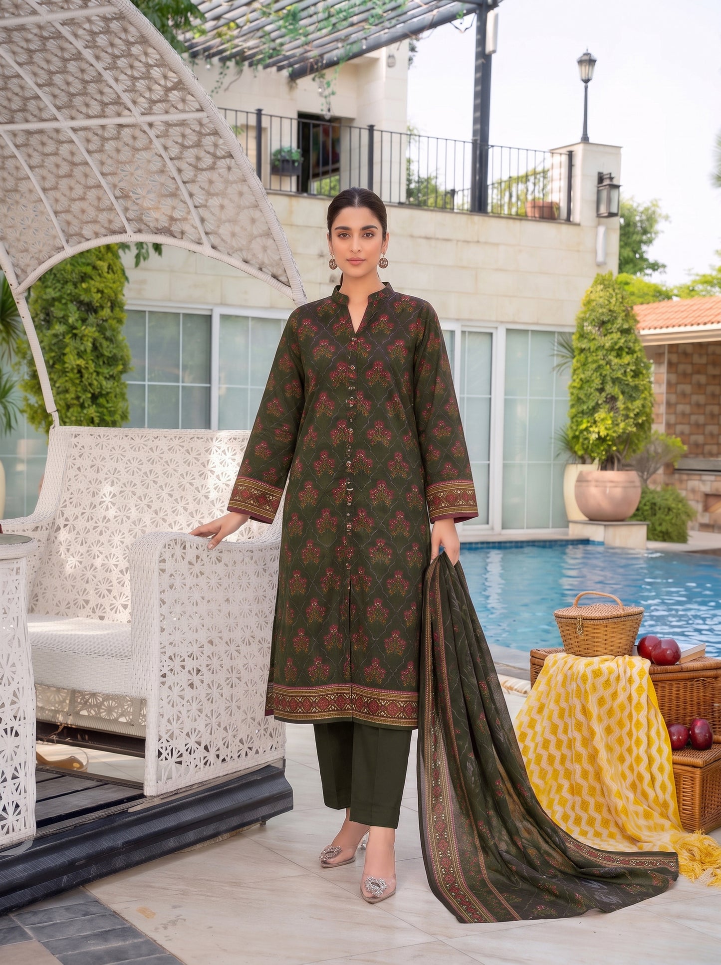 Unstitched Printed Lawn 3 Piece