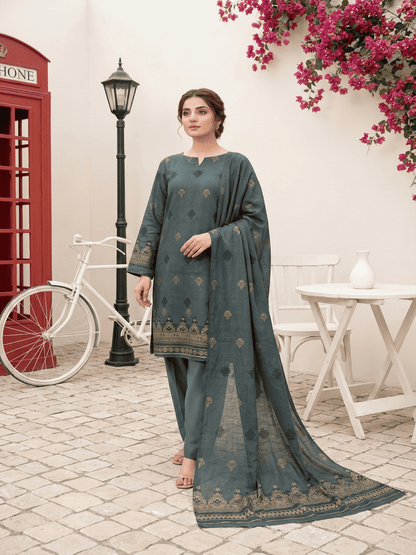 Jacquard Brosha Lawn 3 Piece Suit Unstitched
