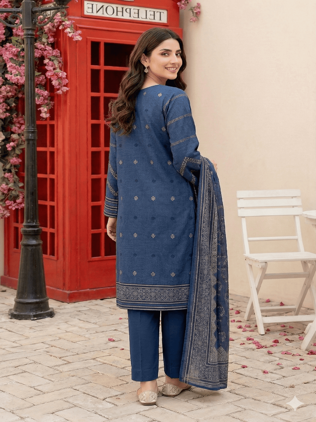 Jacquard Brosha Lawn 3 Piece Suit Unstitched