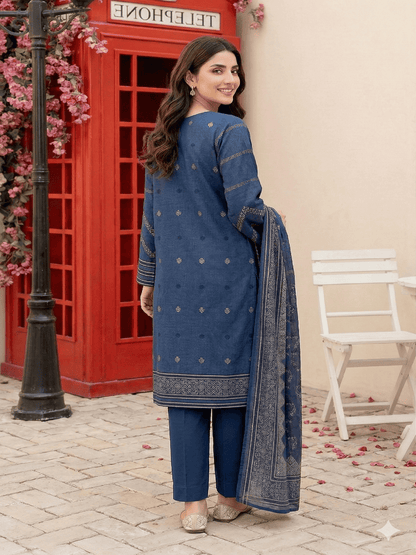 Jacquard Brosha Lawn 3 Piece Suit Unstitched