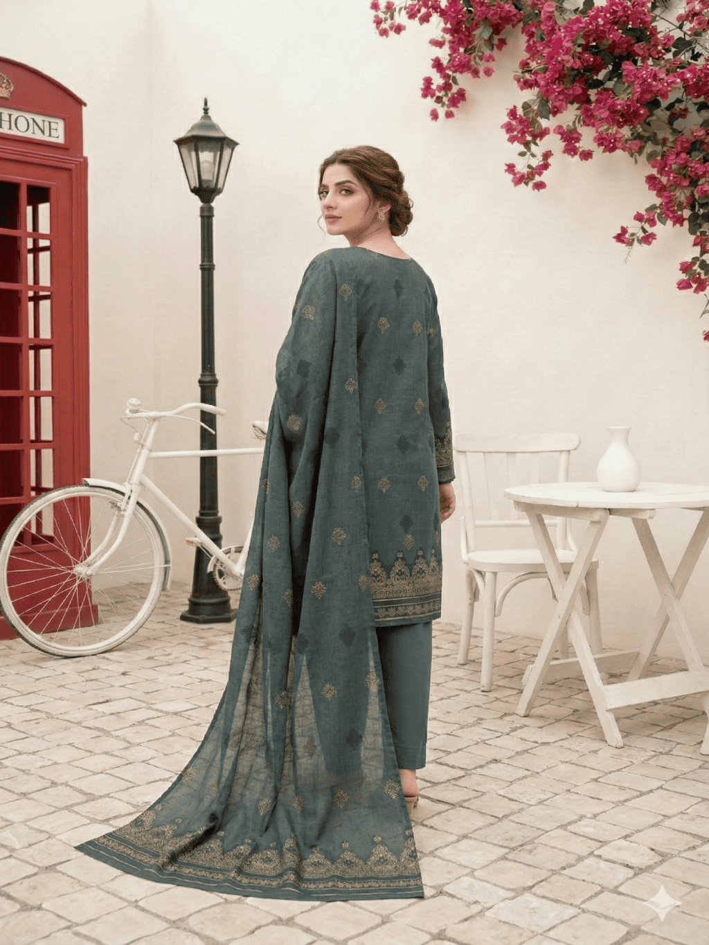 Jacquard Brosha Lawn 3 Piece Suit Unstitched