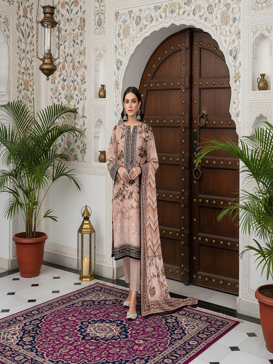 Unstitched Printed Lawn 3 Piece
