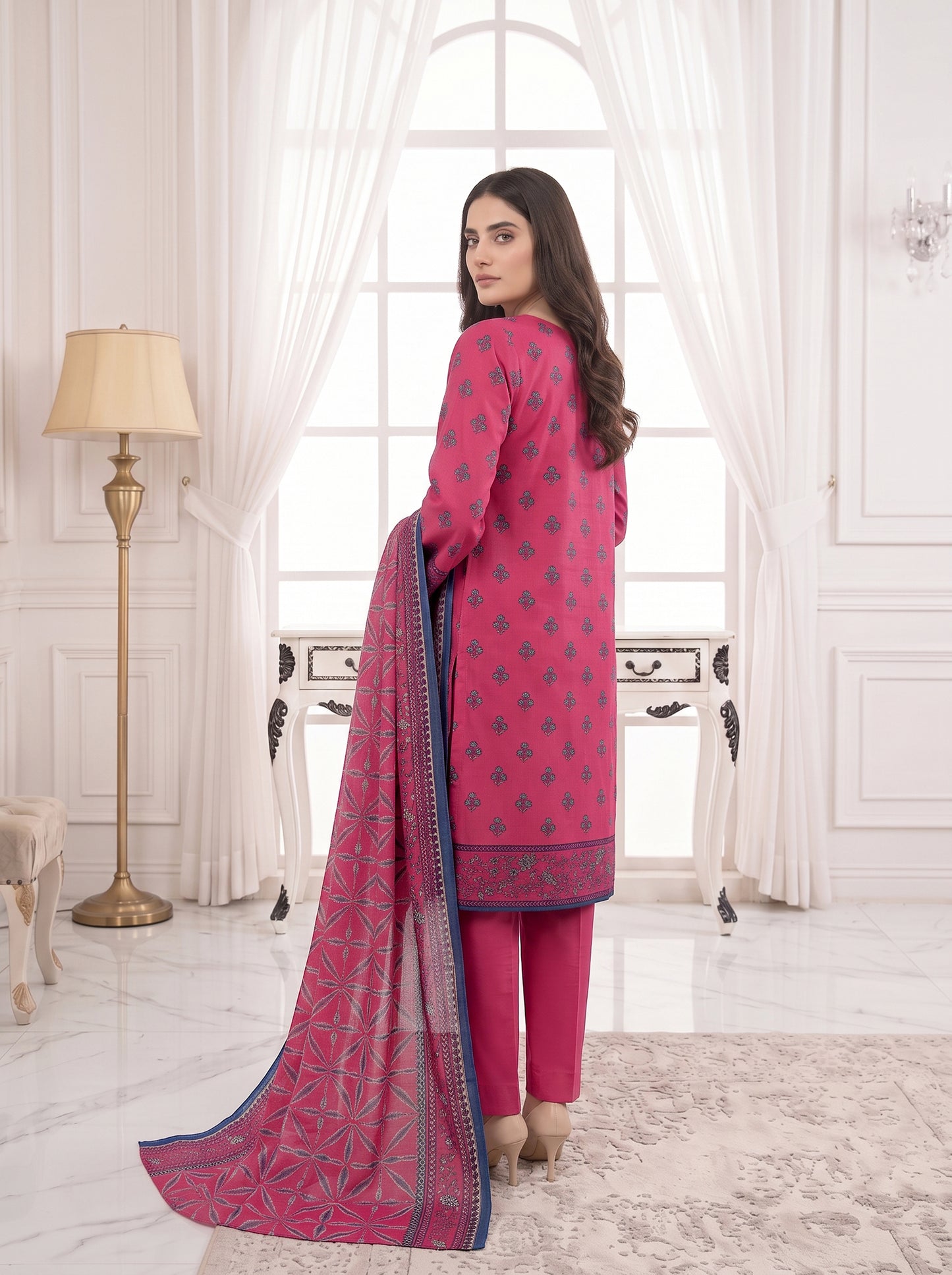 Unstitched Printed Lawn 3 Piece