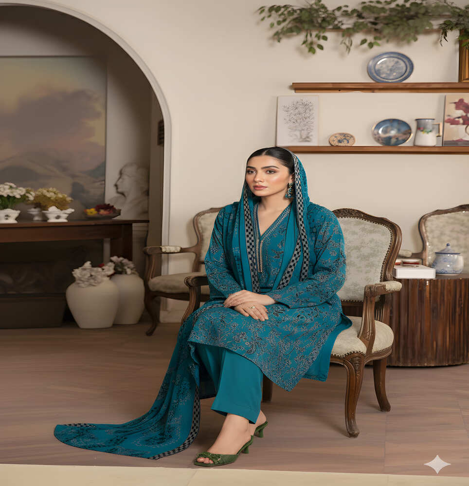 Unstitched Printed Lawn 3 Piece