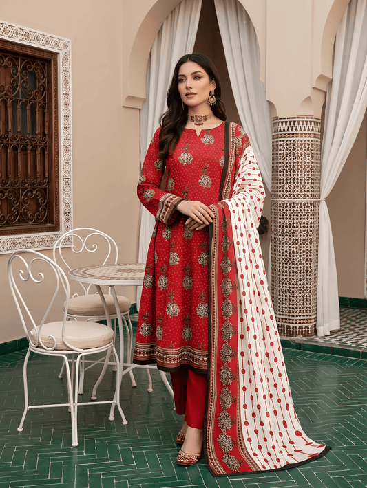 Unstitched Printed Lawn 3 Piece
