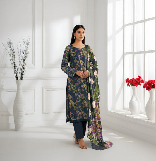 Unstitched Printed Lawn 3 Piece