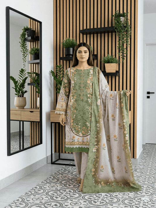 Unstitched Digital Printed Lawn 3 Piece