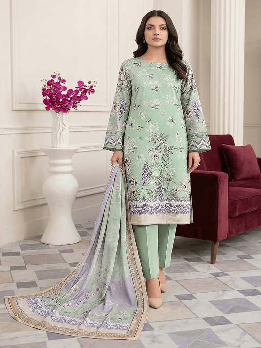 Unstitched Digital Printed Lawn 3 Piece Suit