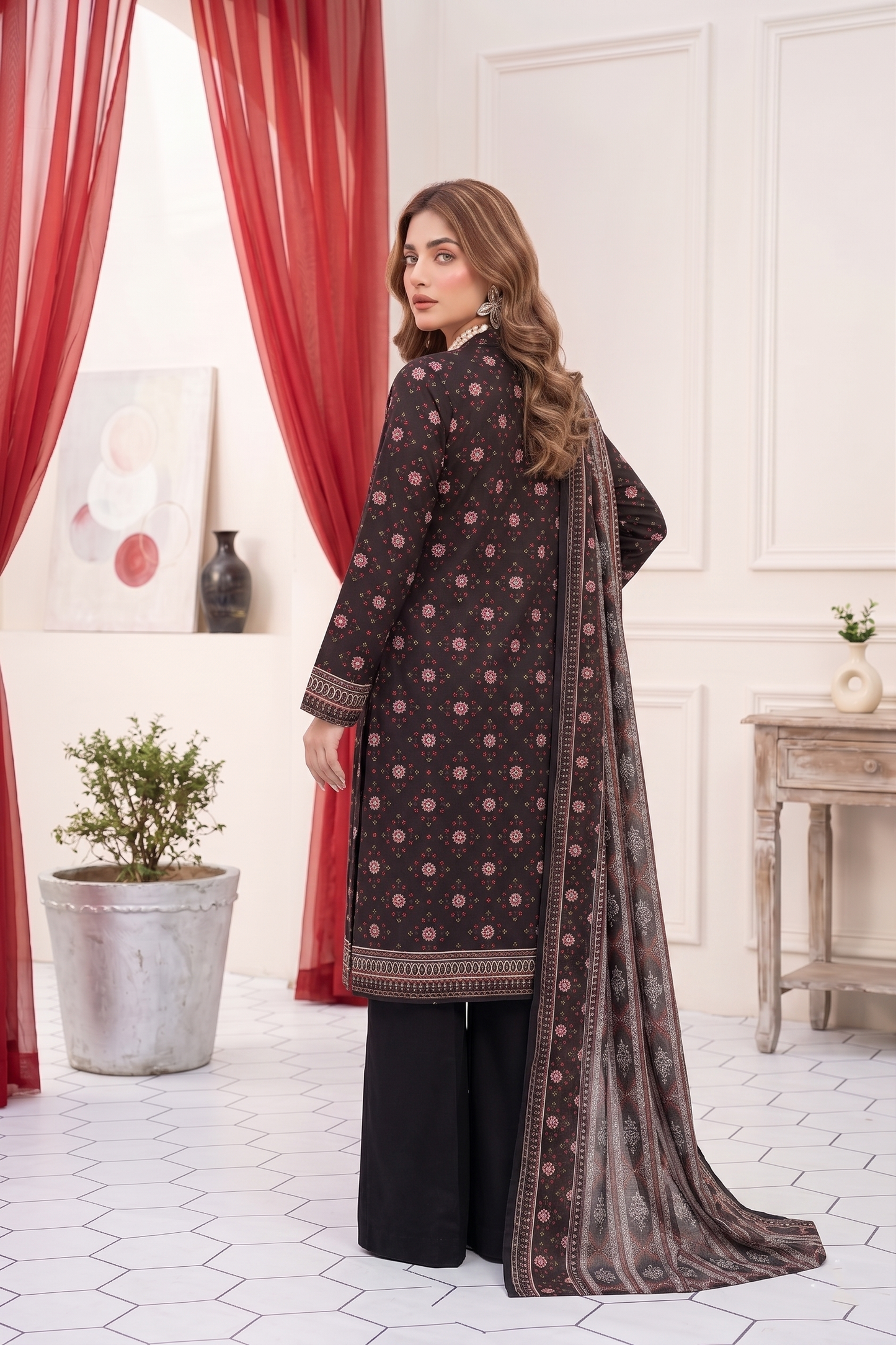 Unstitched Printed Lawn 3 Piece